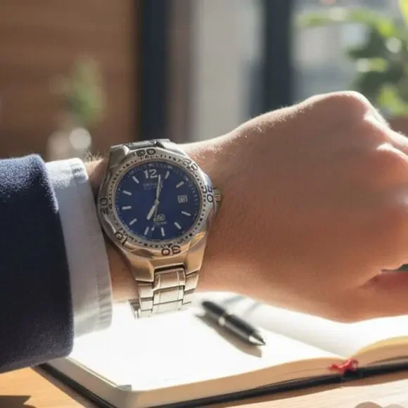 Fossil Men's Blue Watch 100M Stainless Steel Water Resist AM3421 - Picture 2 of 12